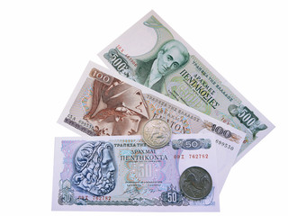 Obraz na płótnie Canvas Banknotów i monet euro do Grecja