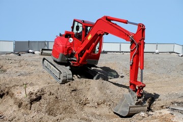 Pelleteuse sur un chantier de terrassement