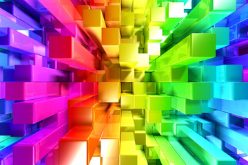 Fototapeta premium Rainbow kolorowych bloków