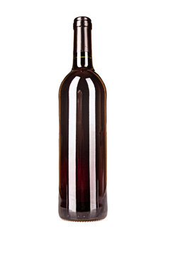 a bottle of wine on a white background