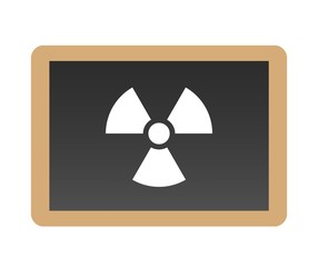 Symbole nucléaire dans une ardoise