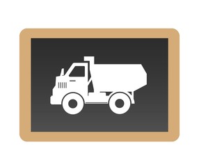 Camion benne dans une ardoise