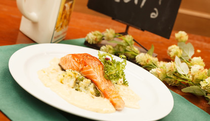 Salmon Steak with Vegetables