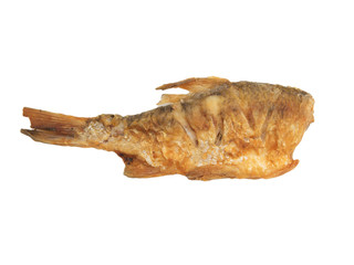 fried fish on a white background