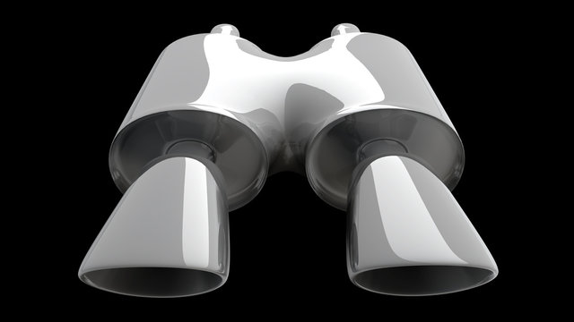 Car Exhaust Pipe isolated on black background high resolution 3d illustration