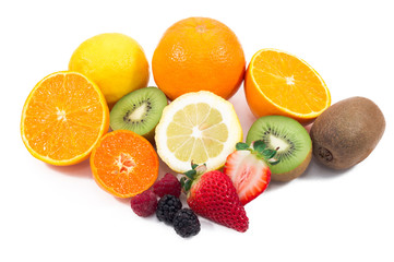 Fototapeta na wymiar fruis rich in C vitamin