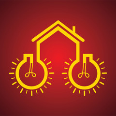 Bulb make a home stock vector