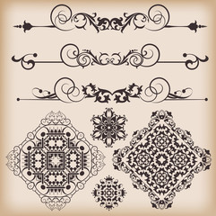 Vector set. Victorian Scrolls. Decorative elements