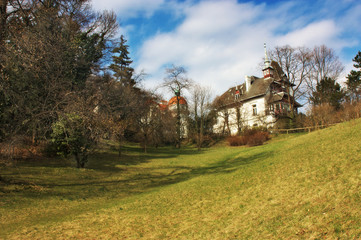 Fototapeta na wymiar Old typical Austrian house at Baden, Austria.