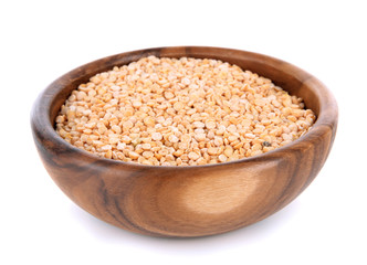 Beans in bowl isolated on white