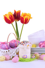 Place setting for Easter close up