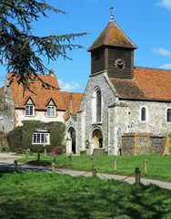 Fototapeta na wymiar An English Village Church and Manor