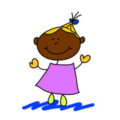 happy kid with dad hand drawing cartoon character