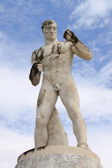 Fototapeta na wymiar Statue of a wrestler in the Stadium of the Marbles in Rome