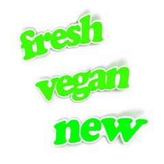 sticker fresh, vegan, new
