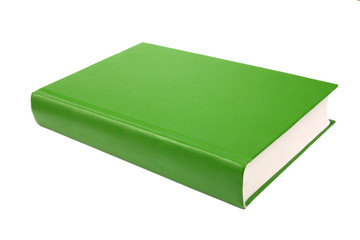 thick green book isolated on white background