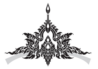 pattern of  tympanum in oriental style
