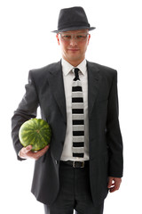 Geschäftsmann mit Wassermelone