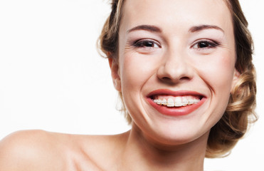 Obraz premium Smile with dental braces