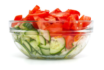 vegetable salad in a glass bowl