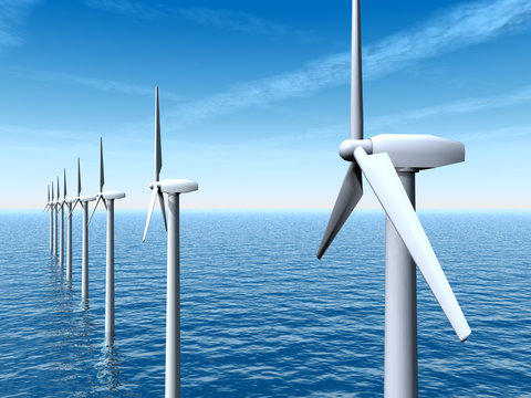 Windkraftanlage im Meer
