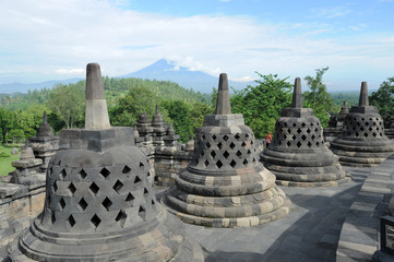 sito archeologico di Borobudur sull'isola di Java in Indonesia