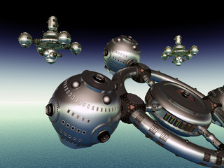 Alien Planet with Space Probe © Michael Rosskothen