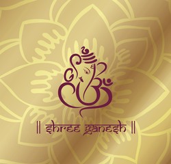 Ganesha, Hindu wedding card, royal Rajasthan, India