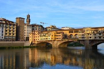 Fototapeta na wymiar Colorful view of Ponte Vecchio, Florence, Italy