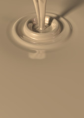 Liquid white chocolate background. 3d render.