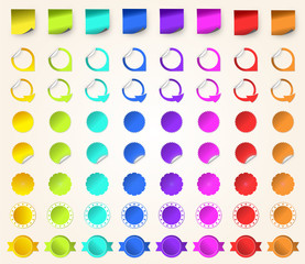 Set of vector labels and notes