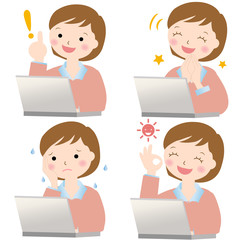 オフィスレディ　女性　表情　セット