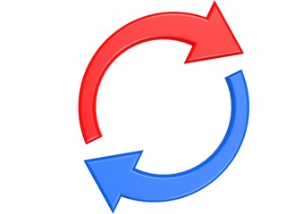 Red blue arrows