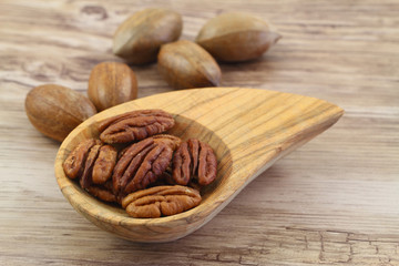 Pecan nuts, close up