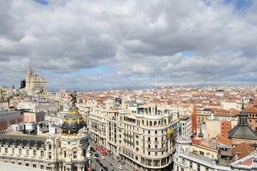 Naklejka premium Gran Via, Madrid