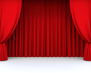 3D red theatre curtain