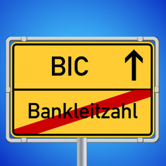 Schild Bankleitzahl - BIC