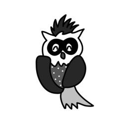 hand drawing cartoon owl character