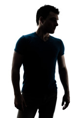 Fashionable male figure in silhouette