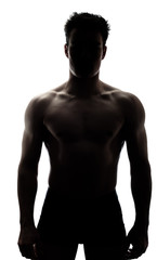 Muscular man in silhouette