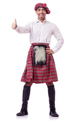 Scottish traditions concept with person wearing kilt