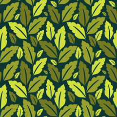 Seamless green foliage pattern
