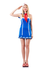 Woman sailor in marine concept