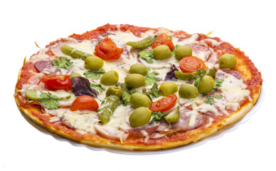 Pizza with salami