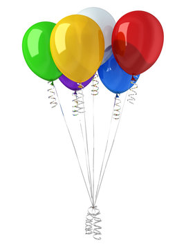 Group of party multicolor balloons.