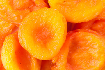 Dried apricots close up