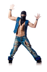 Dancer dancing on the white