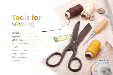 Tools for embroidery - background