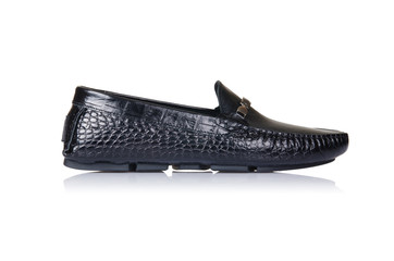 Fashion concept with male shoes on white