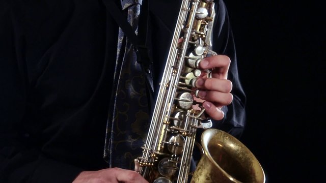 sax player close up